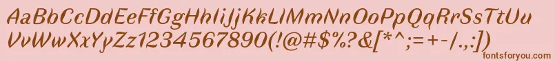 FauneTextitalic Font – Brown Fonts on Pink Background