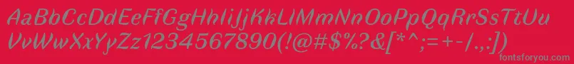 FauneTextitalic Font – Gray Fonts on Red Background
