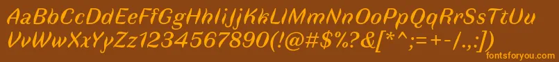 FauneTextitalic Font – Orange Fonts on Brown Background