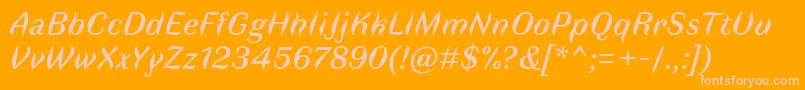FauneTextitalic Font – Pink Fonts on Orange Background
