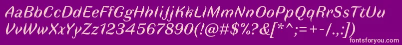 FauneTextitalic Font – Pink Fonts on Purple Background