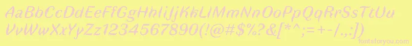 FauneTextitalic Font – Pink Fonts on Yellow Background