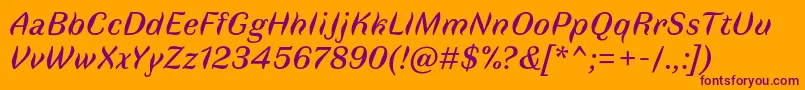 FauneTextitalic Font – Purple Fonts on Orange Background