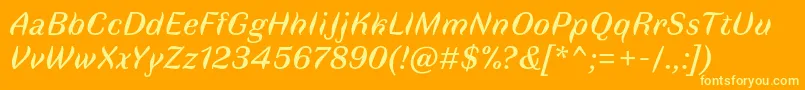 FauneTextitalic Font – Yellow Fonts on Orange Background