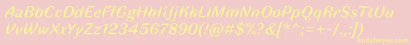 FauneTextitalic Font – Yellow Fonts on Pink Background