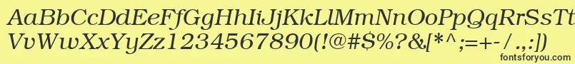 ItcBookmanCeLightItalic Font – Black Fonts on Yellow Background