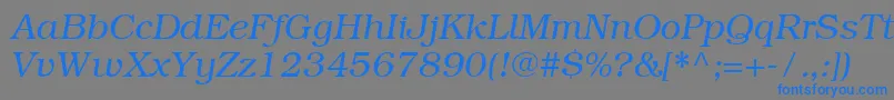 フォントItcBookmanCeLightItalic – 灰色の背景に青い文字