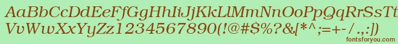 fuente ItcBookmanCeLightItalic – Fuentes Marrones Sobre Fondo Verde