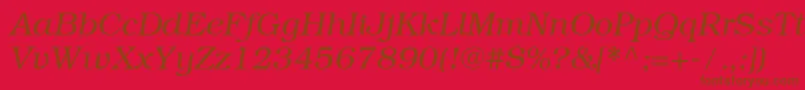ItcBookmanCeLightItalic Font – Brown Fonts on Red Background