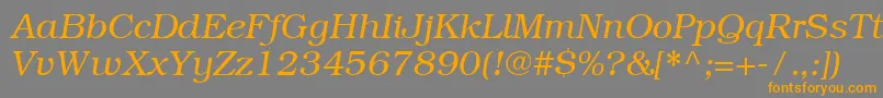 ItcBookmanCeLightItalic Font – Orange Fonts on Gray Background