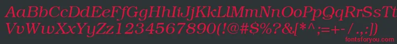 ItcBookmanCeLightItalic Font – Red Fonts on Black Background