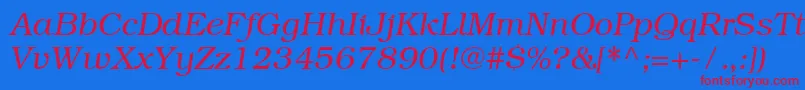 ItcBookmanCeLightItalic Font – Red Fonts on Blue Background