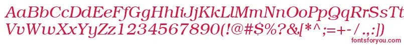 Czcionka ItcBookmanCeLightItalic – czerwone czcionki