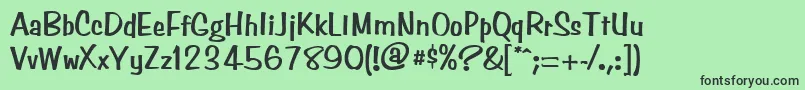 フォントSimpsonBold – 緑の背景に黒い文字