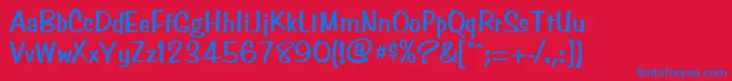 フォントSimpsonBold – 赤い背景に青い文字
