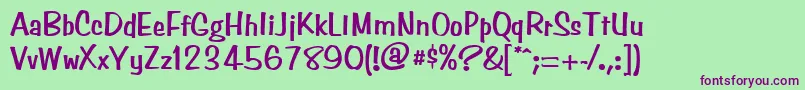 SimpsonBold Font – Purple Fonts on Green Background