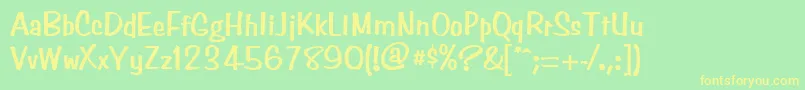 フォントSimpsonBold – 黄色の文字が緑の背景にあります