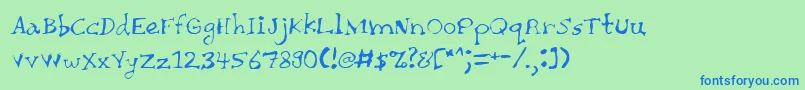 ChaieeThin Font – Blue Fonts on Green Background