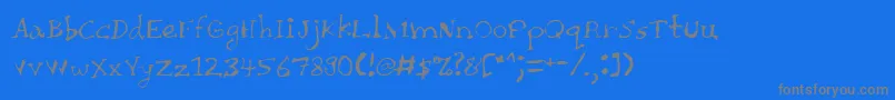 ChaieeThin-Schriftart – Graue Schriften auf blauem Hintergrund