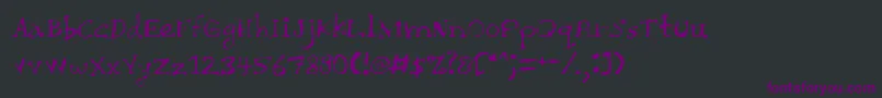 Czcionka ChaieeThin – fioletowe czcionki na czarnym tle