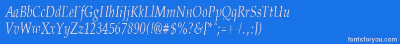 フォントPalisadecondensedItalic – ピンクの文字、青い背景