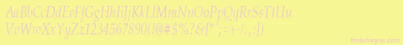 PalisadecondensedItalic Font – Pink Fonts on Yellow Background