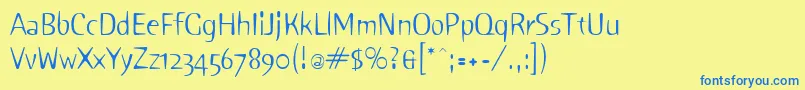 Sniff Font – Blue Fonts on Yellow Background