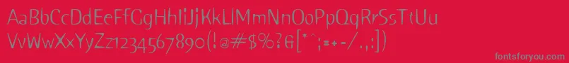 フォントSniff – 赤い背景に灰色の文字