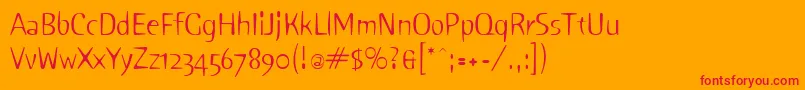 Sniff Font – Red Fonts on Orange Background