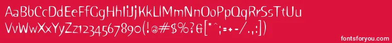 Sniff Font – White Fonts on Red Background