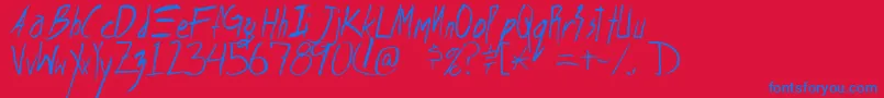 フォントShank – 赤い背景に青い文字