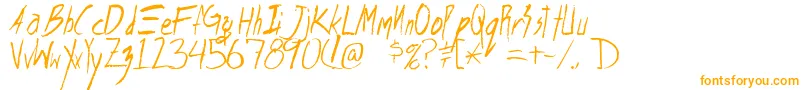 Shank-Schriftart – Orangefarbene Schriften auf weißem Hintergrund