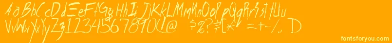 Fonte Shank – fontes amarelas em um fundo laranja