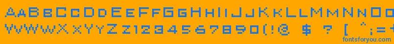 Superkar Font – Blue Fonts on Orange Background
