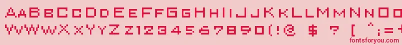 フォントSuperkar – ピンクの背景に赤い文字