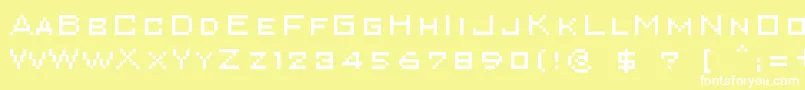 Superkar Font – White Fonts on Yellow Background