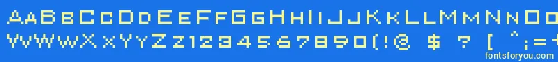 Superkar Font – Yellow Fonts on Blue Background