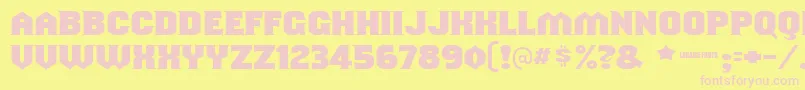 Shouldveknown-fontti – vaaleanpunaiset fontit keltaisella taustalla