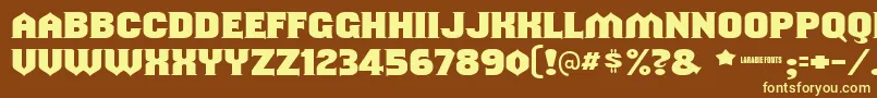 Shouldveknown-fontti – keltaiset fontit ruskealla taustalla