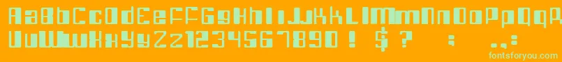 RoboticMonkey1-Schriftart – Grüne Schriften auf orangefarbenem Hintergrund