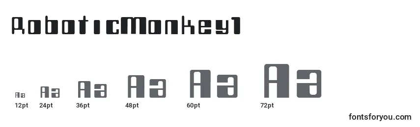 Размеры шрифта RoboticMonkey1