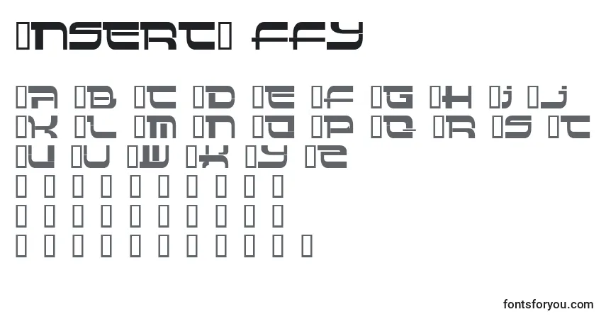 Schriftart Insert4 ffy – Alphabet, Zahlen, spezielle Symbole