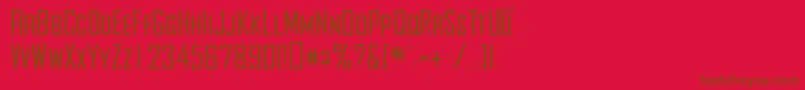 Agency Font – Brown Fonts on Red Background