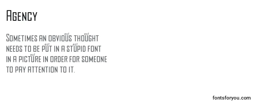 Review of the Agency Font