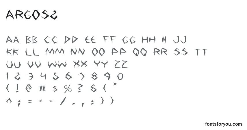 Шрифт Argos2 – алфавит, цифры, специальные символы