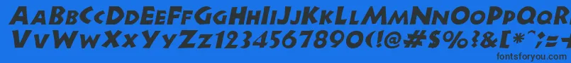 Fonte NewellItalic – fontes pretas em um fundo azul