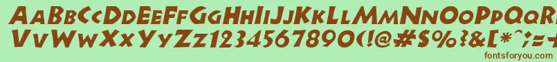 NewellItalic Font – Brown Fonts on Green Background