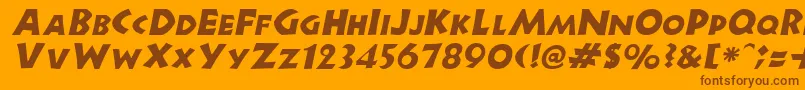 NewellItalic Font – Brown Fonts on Orange Background