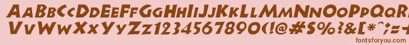 Fonte NewellItalic – fontes marrons em um fundo rosa