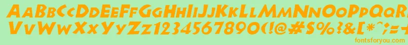 NewellItalic Font – Orange Fonts on Green Background